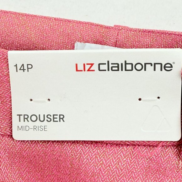 Liz Claiborne Women Frozen Berry Metallic Contoured Waistband Trouser Sz 14P NWT - Picture 5 of 11